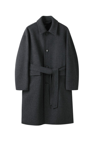 [Online Only] Grey Cashmere Blended Mac Coat 