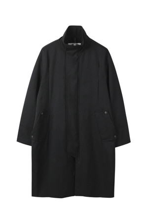 Black Band Collar Trench Coat