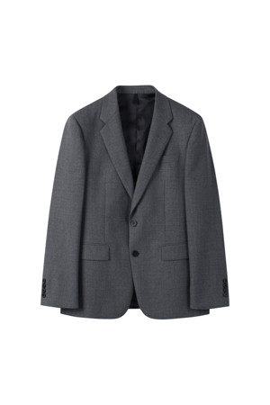 Grey Melange Textured Suit Jacket