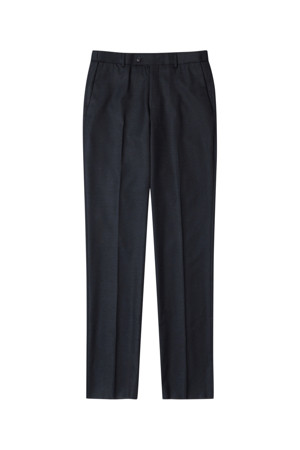 Navy Cashmere Blended Flannel Suit Pants