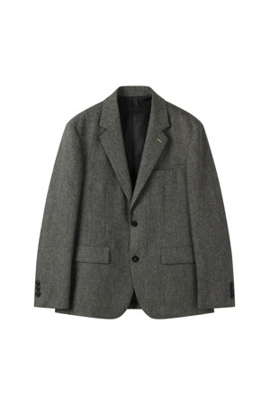 Grey Slim Fit Wool Setup Jacket