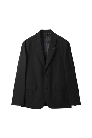 Black Regular Fit Wool Setup Jacket