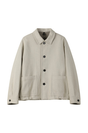 Beige Casual Cotton Jacket