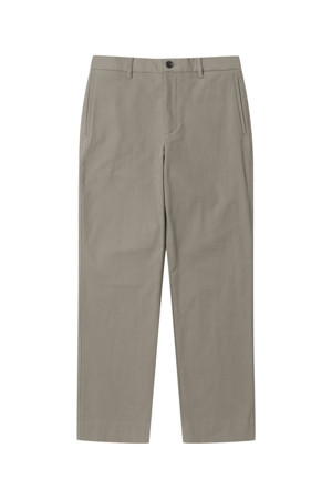 Beige Slim Fit Brushed Cotton Pants