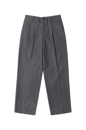 Grey Relaxed Fit Wool Pants