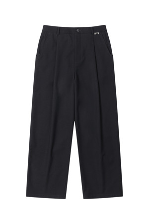 Black Wide Fit Wool Pants