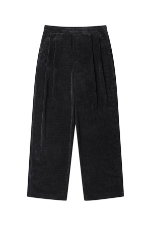 Black Wide Fit Corduroy Pants