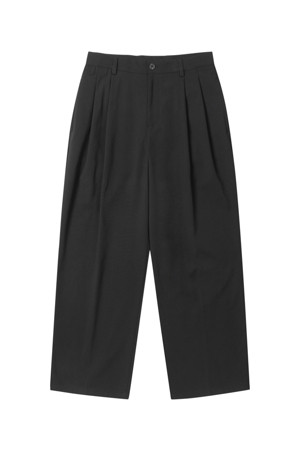 Black Wide Fit Belted Pants