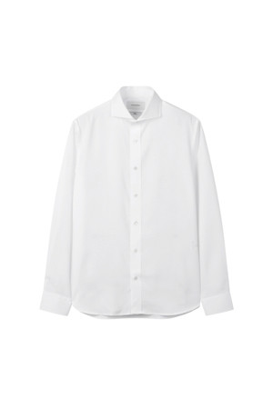 White Horizontal Collar Dress shirt