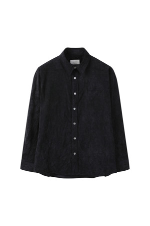 Black Relaxed Fit Creased Shirt