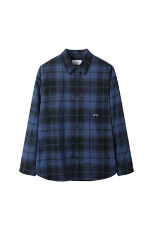 Navy Oversized Fit Somelos Check Shirt