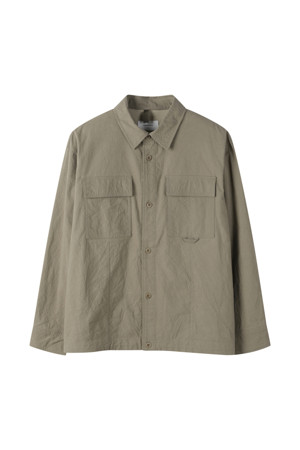 Beige Creased Cotton Outer Shirt