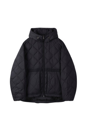 Black Quilted Hood Jacket