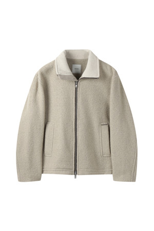 Ivory Wool Highneck Jacket