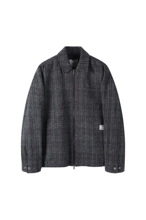 Grey Harristweed Wool Blouson