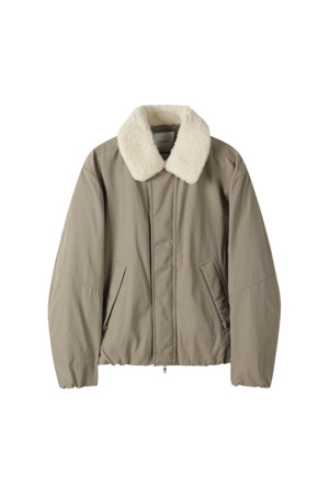 Beige Fur Collar Down Blouson