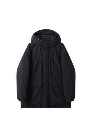 Black Oversized Fit Hood Down Parka 