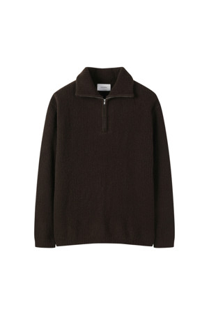 Brown Cloud Half Zip Sweater