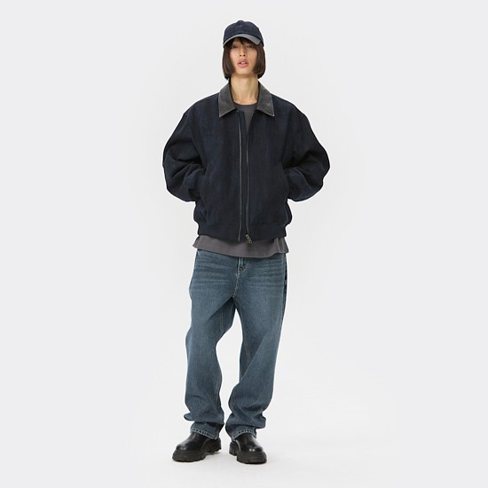 Navy Wool Jacquard Jacket