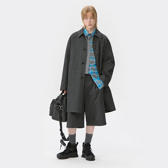 Grey Belted Mac Coat