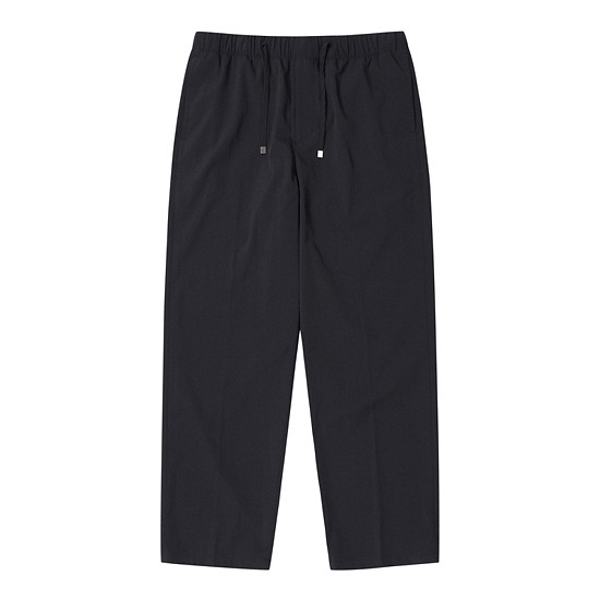 Black Wool Blended Banding Pants
