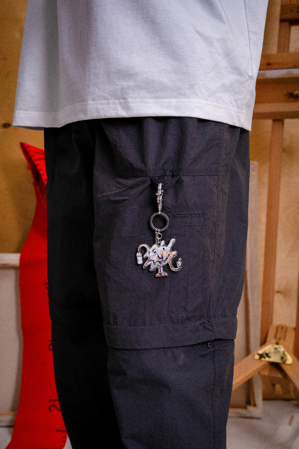CUSTOMELLOW - 기타소품 - Silver Graphic Key Ring