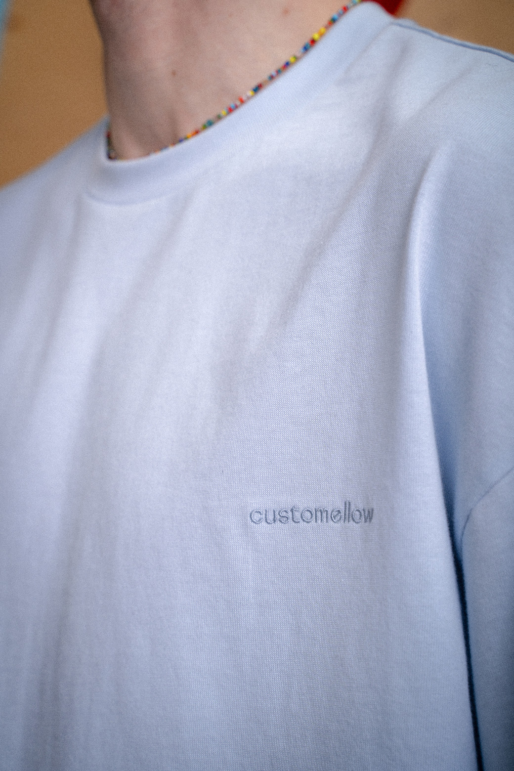 CUSTOMELLOW - 긴팔티셔츠 - Blue Graphic Long Sleeve T-shirt