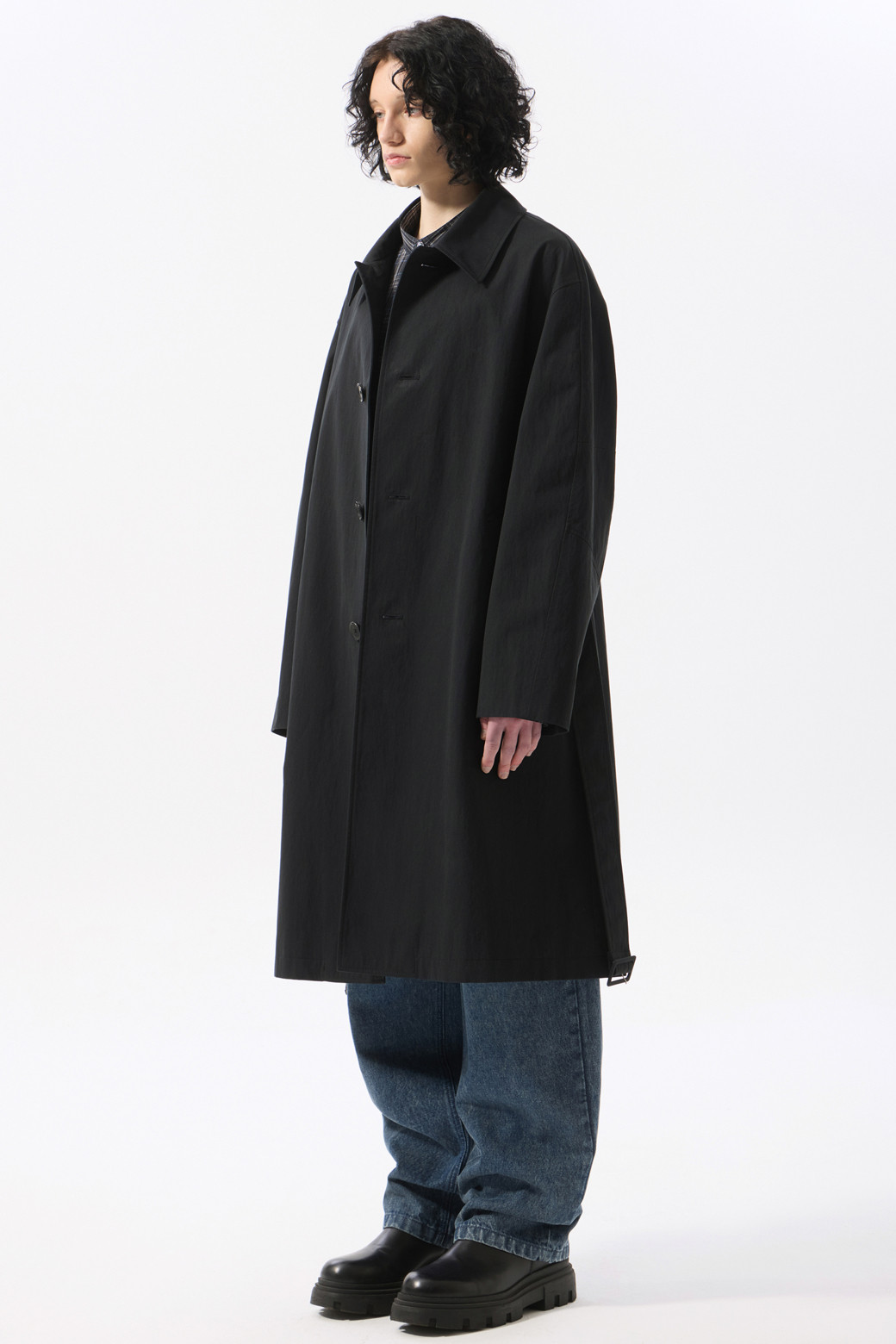 CUSTOMELLOW - 코트 - Black Belted Mac Coat