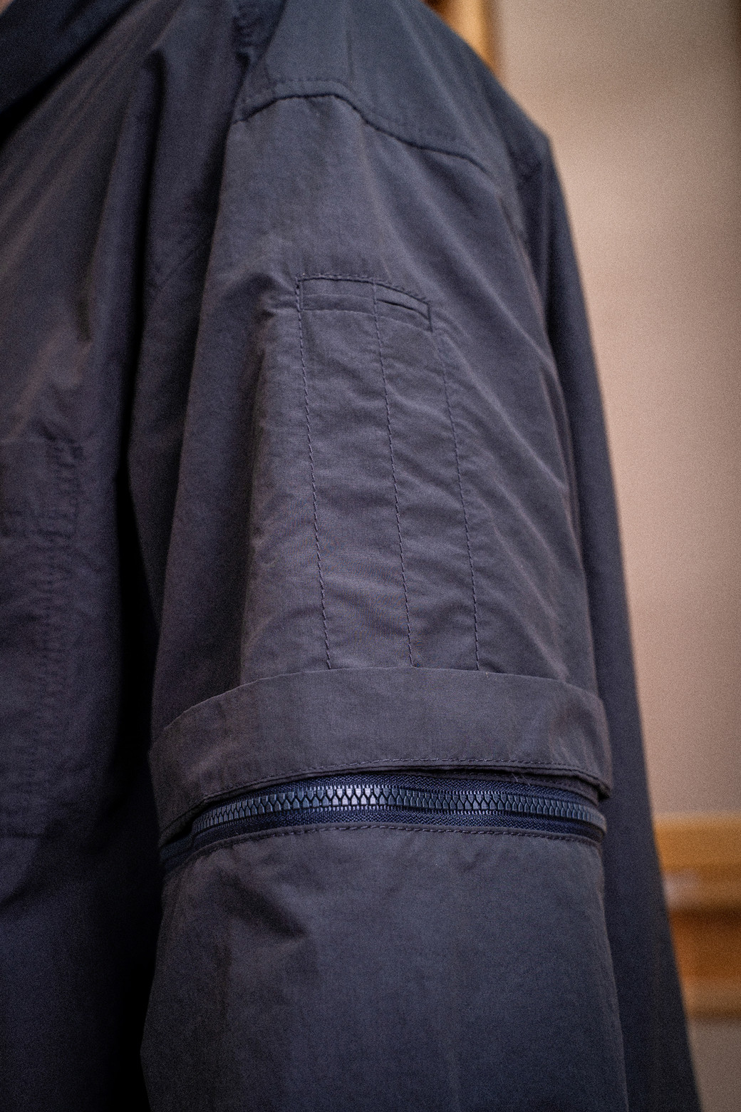 CUSTOMELLOW - 긴팔셔츠 - Grey Detachable Setup Shirt