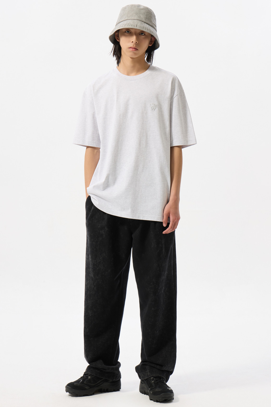 CUSTOMELLOW - 반팔티셔츠 - Grey Graphic T-shirt