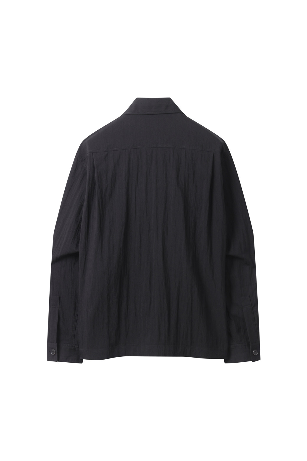 CUSTOMELLOW - 긴팔셔츠 - Black Solid Zip-Up Shirt