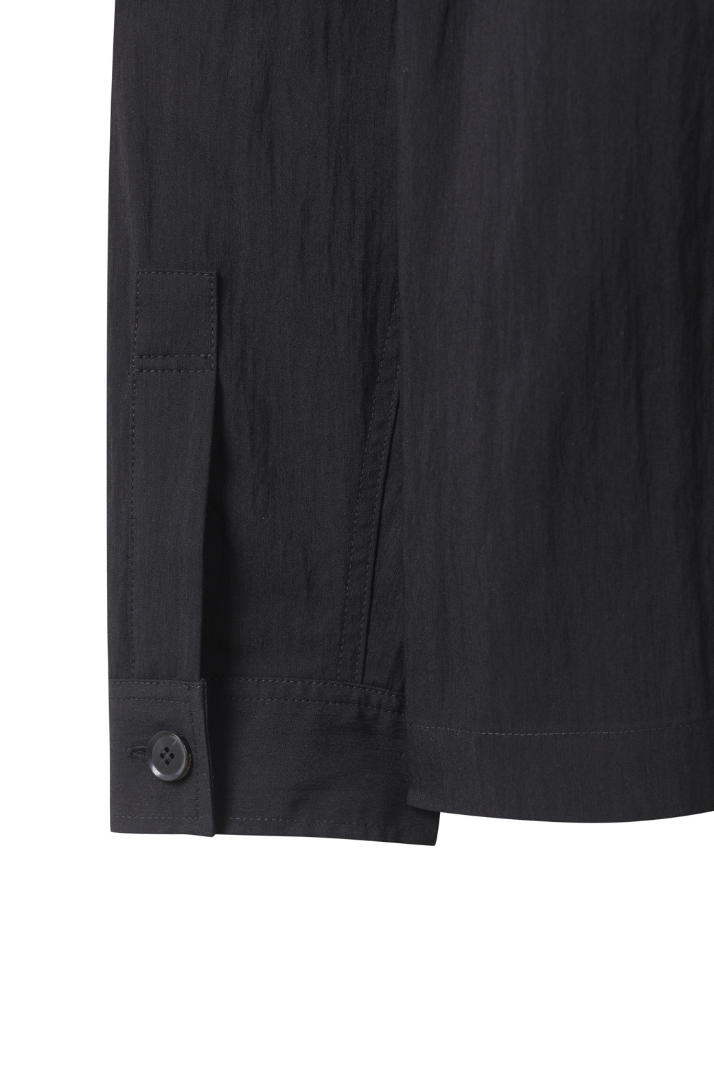 CUSTOMELLOW - 긴팔셔츠 - Black Solid Zip-Up Shirt