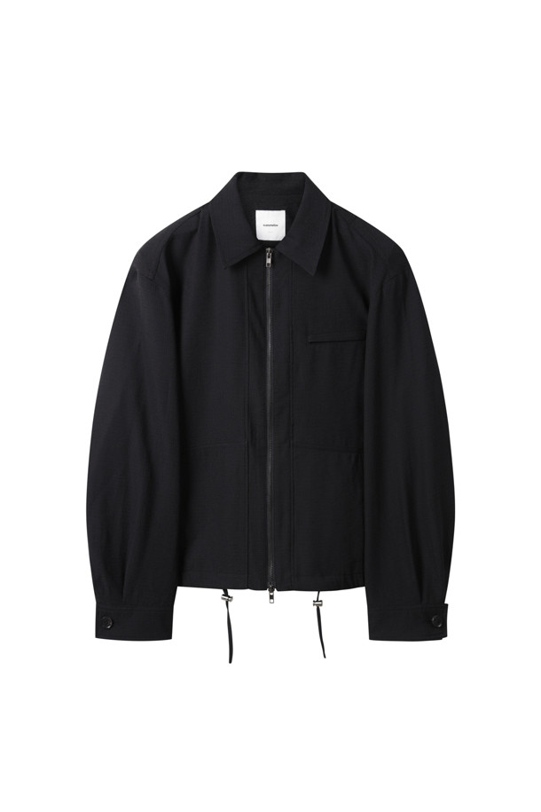 CUSTOMELLOW - 점퍼 - [Outlet] Black Texture Fabric Blouson