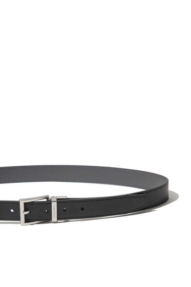 CUSTOMELLOW - 벨트 - Black Leather Reversible Belt