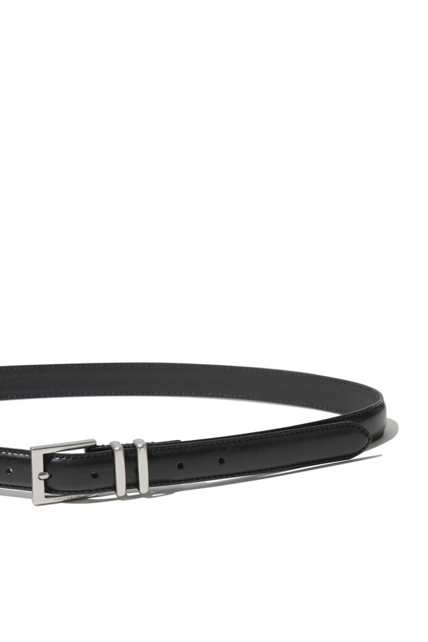 CUSTOMELLOW - 벨트 - Black Leather Narrow Belt