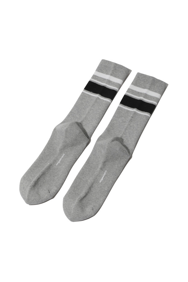 CUSTOMELLOW - 양말 - Grey Stripe Socks