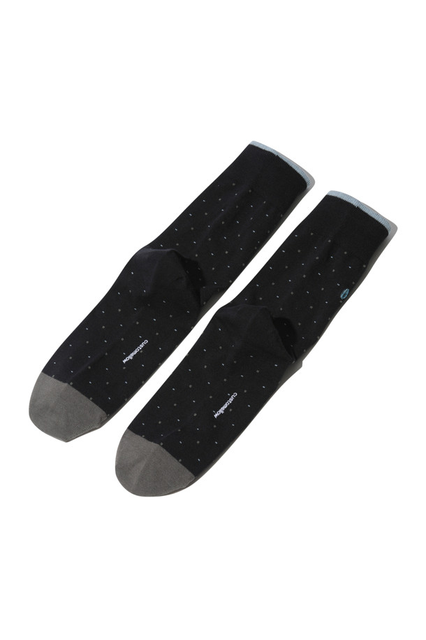 CUSTOMELLOW - 양말 - Black Dot Embroidery Socks