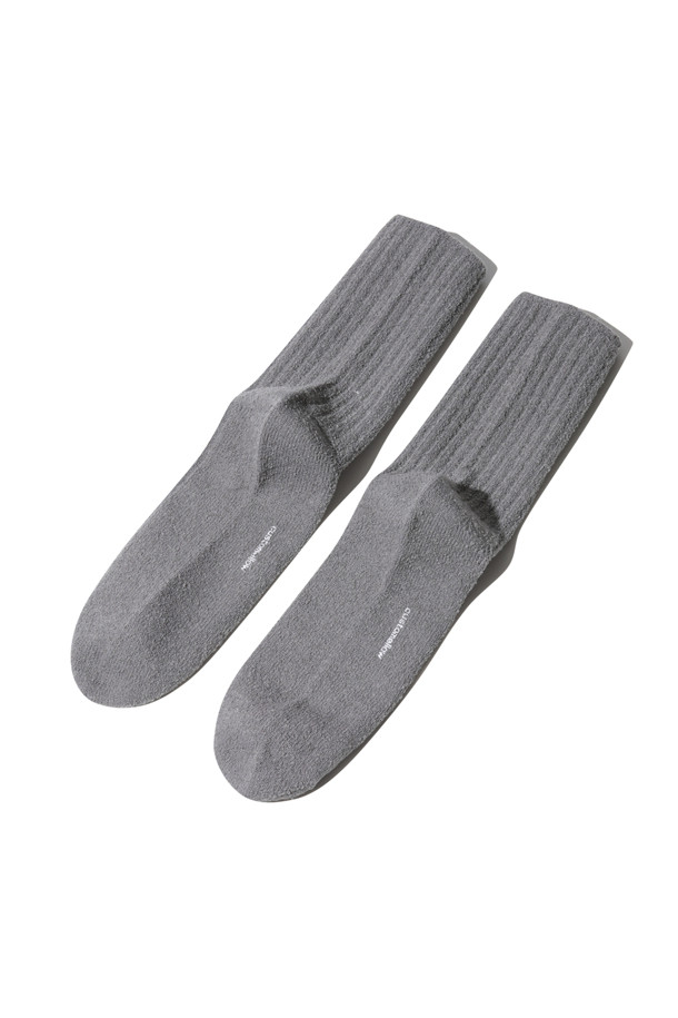 CUSTOMELLOW - 양말 - Grey Boucle Rib Socks