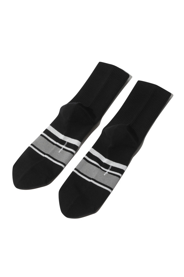 CUSTOMELLOW - 양말 - Black Stripe Medium Socks