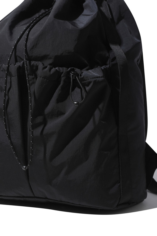 CUSTOMELLOW - 숄더/크로스백 - [Online Only] Black Draw String Backpack