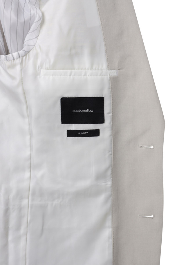 CUSTOMELLOW - 블루종/점퍼 - Ivory Slim Fit Setup Jacket
