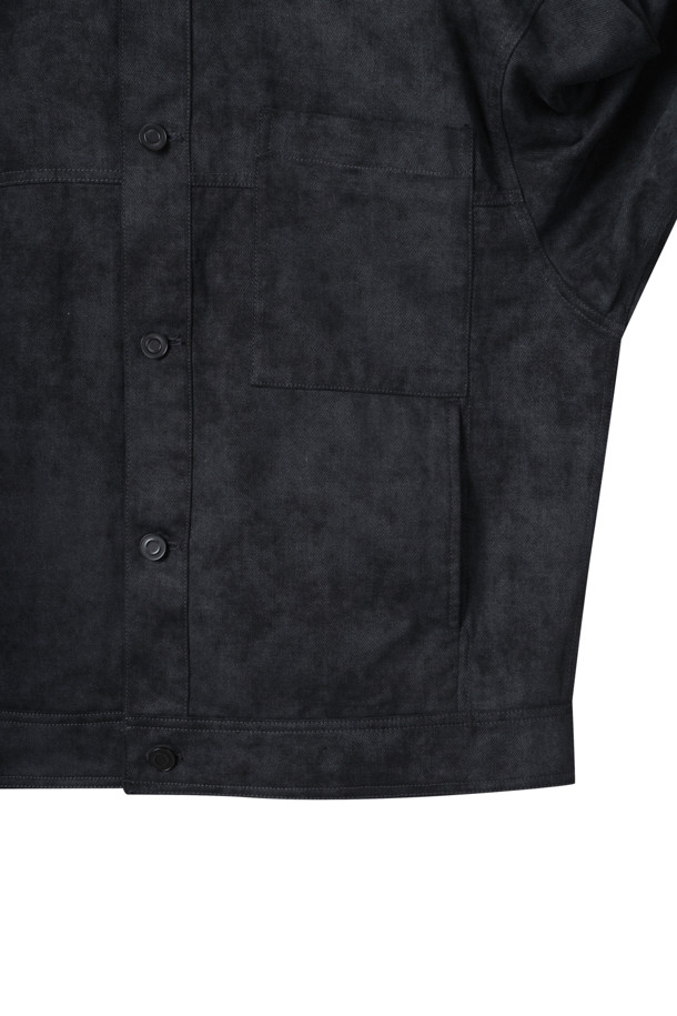 CUSTOMELLOW - 블루종/점퍼 - Black Cotton Trucker Jacket