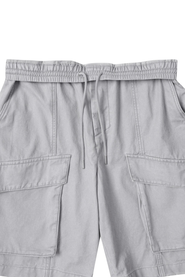 CUSTOMELLOW - 하프팬츠 - Grey Cargo Bermuda Shorts