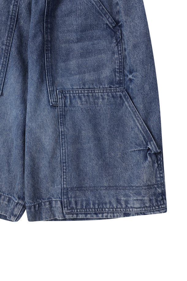 CUSTOMELLOW - 데님 - Blue Double Knee Denim Shorts