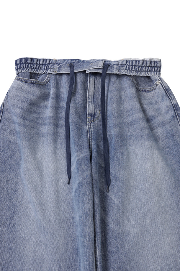 CUSTOMELLOW - 데님 - Blue Wide Fit Banding Jeans