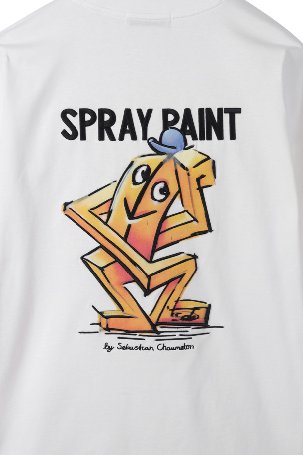 CUSTOMELLOW - 긴팔티셔츠 - White Graphic Long Sleeve T-shirt