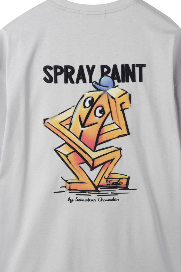 CUSTOMELLOW - 반팔티셔츠 - Grey Graphic T-shirt