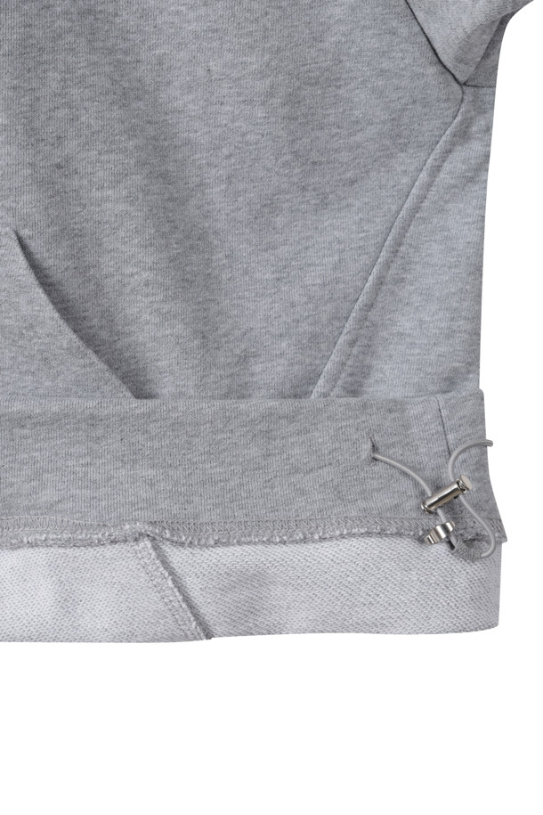 CUSTOMELLOW - 후디 - Grey Denim Layered Hoodie