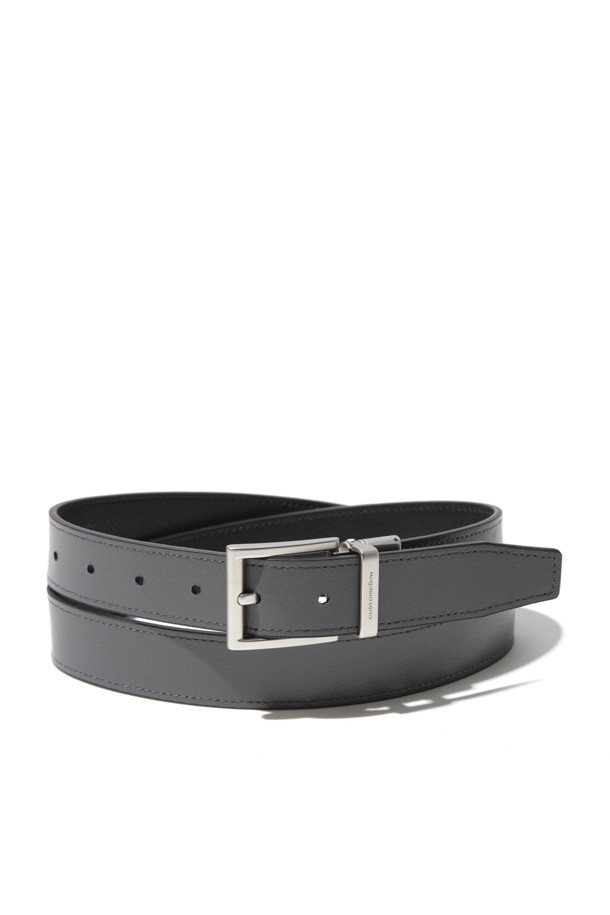 CUSTOMELLOW - 벨트 - Black Leather Reversible Belt