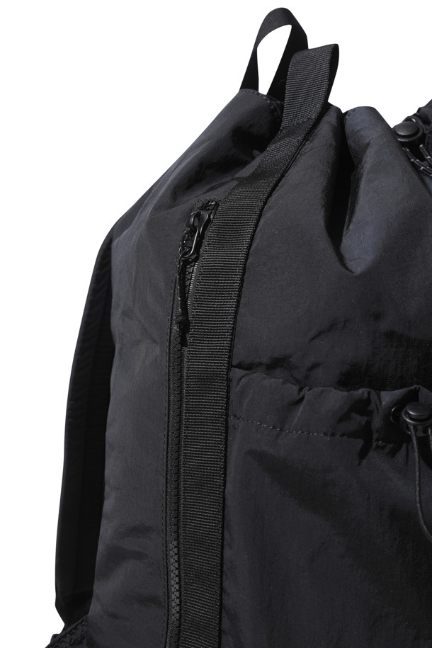 CUSTOMELLOW - 숄더/크로스백 - [Online Only] Black Draw String Backpack